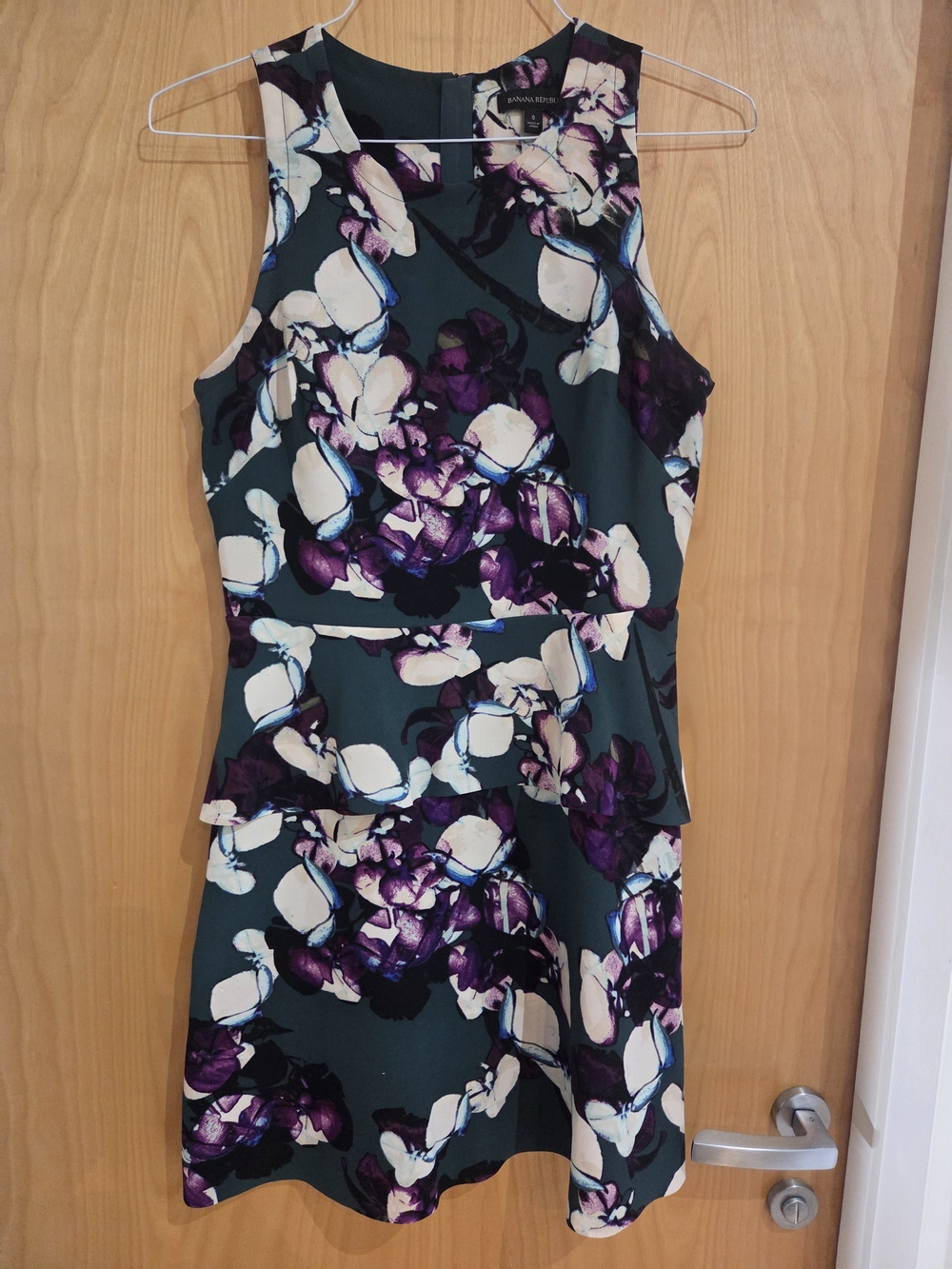 Banana Republic Dark Green Floral Peplum Dress